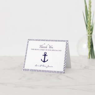 Nautical Wedding Bedankt Blauwe Anchor