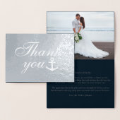Nautical Wedding Bedankt Silver Real Folie Kaarten (Display)