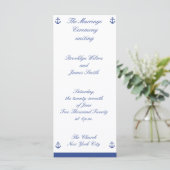 Nautical Wedding Ceremony Programs Rack Kaart (Staand voorkant)