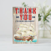  Nautical Wedding Dank je kaarten (Staand voorkant)