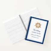 Nautical Wedding Guest Book op Navy Steering Wheel Notitieboek (Binnen)