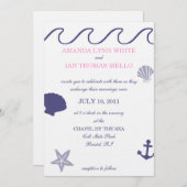 Nautical Wedding Invitation Kaart (Voorkant / Achterkant)