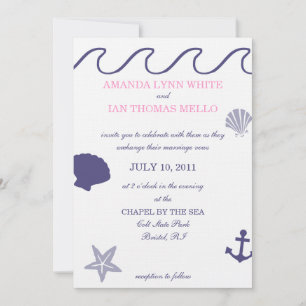 Nautical Wedding Invitation Kaart
