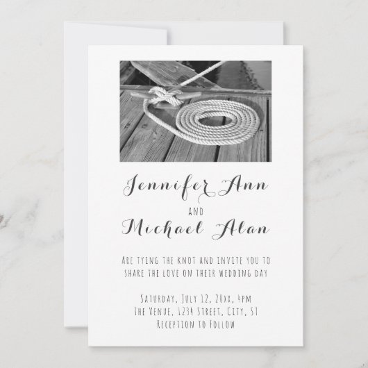 Nautical Wedding Invitation Kaart (Voorkant)
