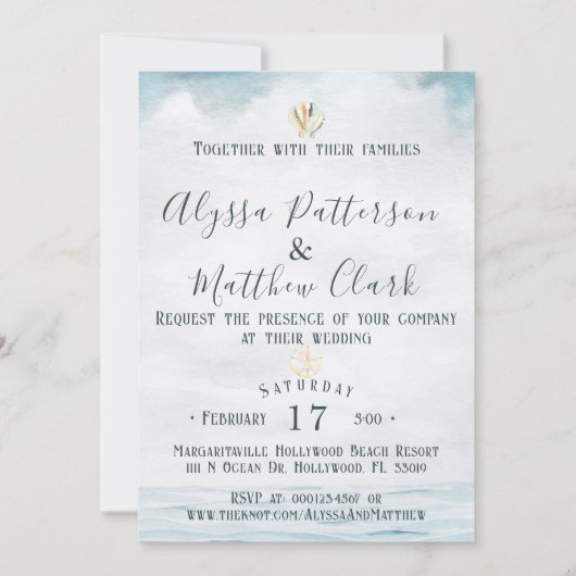 Nautical Wedding Invitation Kaart (Voorkant)