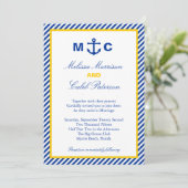 Nautical Wedding Invitation Kaart (Staand voorkant)