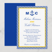 Nautical Wedding Invitation Kaart (Voorkant / Achterkant)