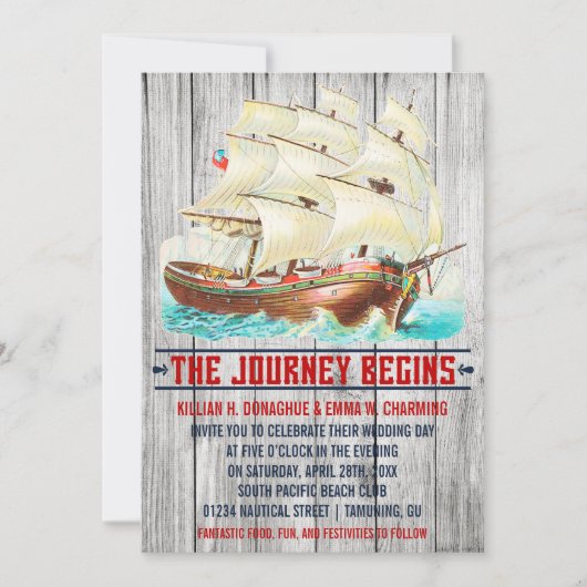  Nautical Wedding Invitations Kaart (Voorkant)