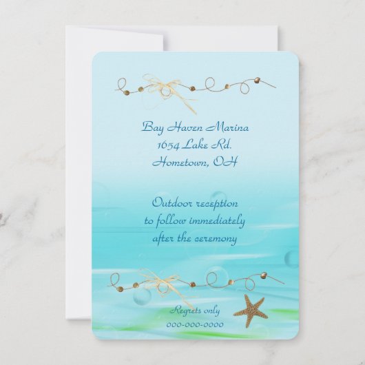 Nautical Wedding Invite Kaart (Achterkant)