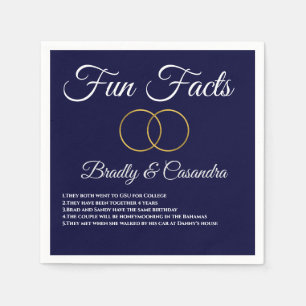 Nautical Wedding Navy Blue en White Fun Facts Nap Servet