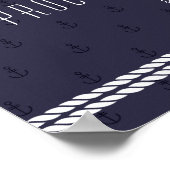 Nautical Wedding Open Bar Sign 18x24 Blue Anchors Poster (Hoek)