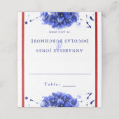 Nautical Wedding Red Blue Hydrangea Paint Drip (Buitenkant ongevouwen)