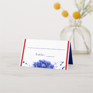 Nautical Wedding Red Blue Hydrangea Paint Drip