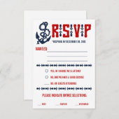  Nautical Wedding Response-kaarten RSVP Kaartje (Voorkant / Achterkant)