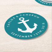 Nautical Wedding Ronde Kartonnen Onderzetter (Gebogen)