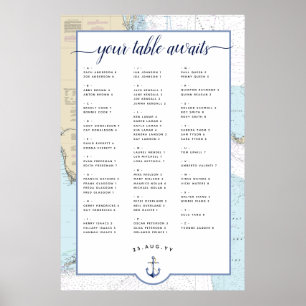 #Nautical #Wedding Seating Chart Zuid-Florida Poster