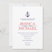 Nautical Wedding Shower Anchor and Pattern Lines Kaart (Voorkant)