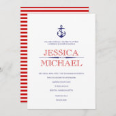 Nautical Wedding Shower Anchor and Pattern Lines Kaart (Voorkant / Achterkant)
