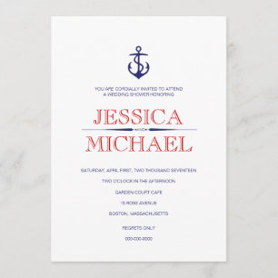 Nautical Wedding Shower Anchor and Pattern Lines Kaart