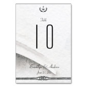 Nautical Wedding Table Numbers grijs en wit Kaart (Achterkant)