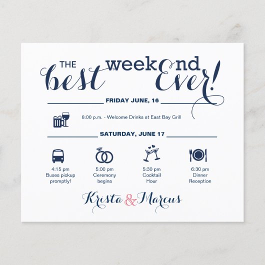 Nautical Wedding Weekend Itinerary (Voorkant)