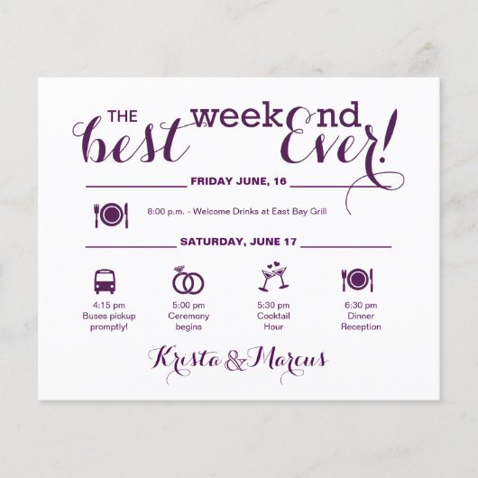 Nautical Wedding Weekend Itinerary (Voorkant)
