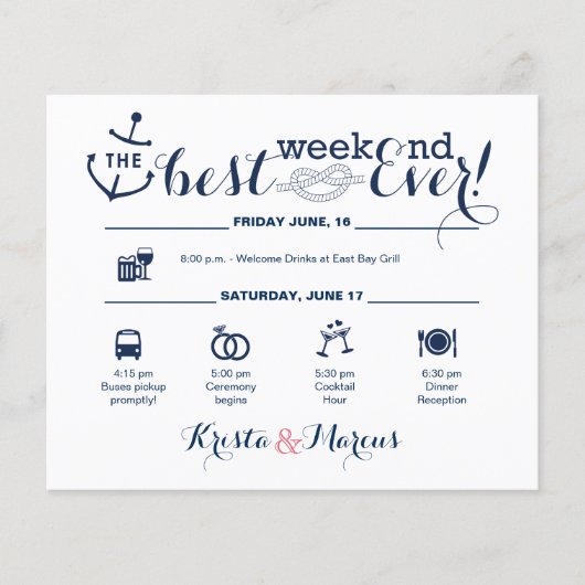 Nautical Wedding Weekend Itinerary 2 (Voorkant)