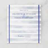 Nautical Wedding White Blue Waterverf gestreept (Buitenkant ongevouwen)