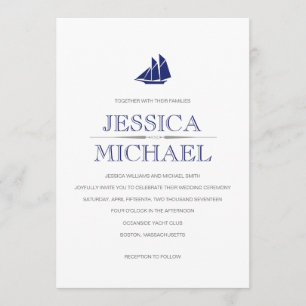 Nautical Wedmarine Blue Boat met speciale sockets Kaart