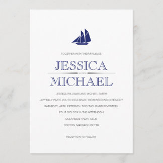 Nautical Wedmarine Blue Boat met speciale sockets Kaart
