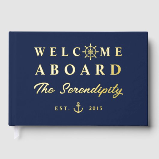 Nautical Welcome Aboard Add Name Boat (Recto)