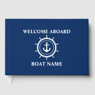 Nautical Welcome Anchor Helm Boat Name Gastenboek