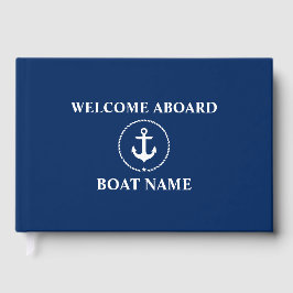 Nautical Welcome Anchor Rope Boat Name Gastenboek
