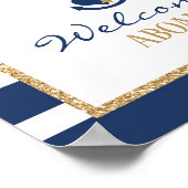 Nautical Welcome Sign Navy & Gold Poster (Hoek)