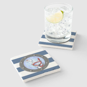 Nautical Westies Porthole Stone Onderzetter