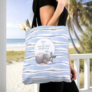 Nautical Whale Blue Zomernaam Baby Essentials Draagtas