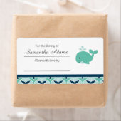 Nautical Whale Bookplate Label Sticker (Insitu)