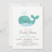 Nautical Whale Bridal Shower Uitnodiging (Voorkant)