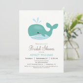 Nautical Whale Bridal Shower Uitnodiging (Staand voorkant)