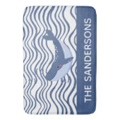 Nautical Whale Grey Blue Keukentapijt of Bath Mat (Voorkant Verticaal)