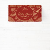  Nautical Whale Red Baby shower Spandoek (Insitu)