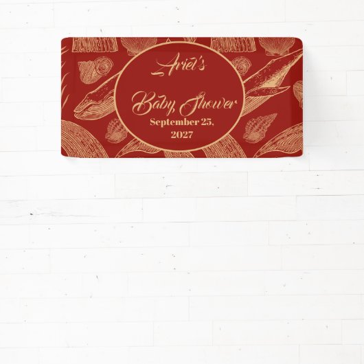  Nautical Whale Red Baby shower Spandoek (Insitu)