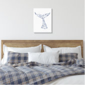 Nautical Whale Tail Line Art Canvas Afdruk (Insitu (Slaapkamer))