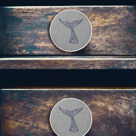 Nautical Whale Tail Line Art Keramische Knop