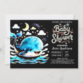 Nautical Whale Waterverf Boy Baby shower Kaart (Voorkant)