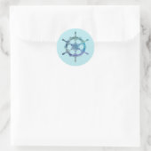 Nautical Wheel Ocean Party Dank je Stickers (Tas)