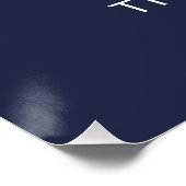 Nautical White Anchor and Custom Name on Navy Blue Perfect Poster (Hoek)