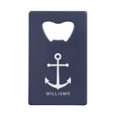 Nautical White Anchor and Custom Nom on Navy Blue (Devant)