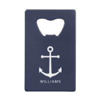 Nautical White Anchor and Custom Nom on Navy Blue