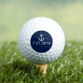 Nautical White Anchor Jouw tekst/datum Aangepast Golfballen (Insitu Shirt)